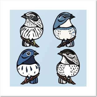 Cool Blue Warbler Graphic Posters and Art